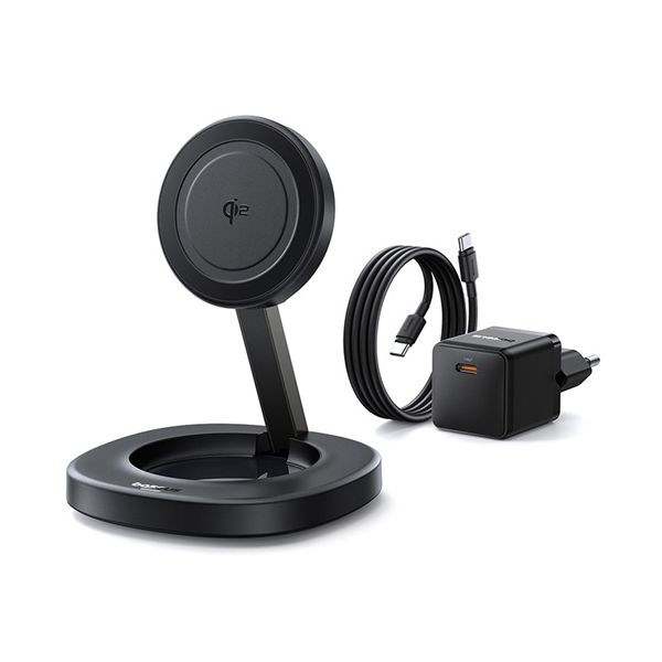 Baseus EnerFill FF11 vezeték nélküli töltő 15W,fekete + 20W hálózati gyorstöltő + USB Type-C, 1m kábel