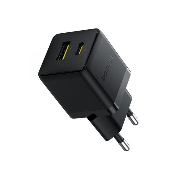 Baseus Palm hálózati gyorstöltő 30W, USB Type-C + USB Type-A, fekete (P1011160A113-00)