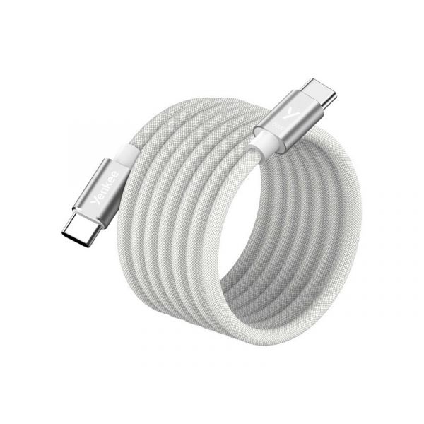 YENKEE YCU MAGNETIC 03 wh USB-C/C 60w adatkábel (37000589) fehér