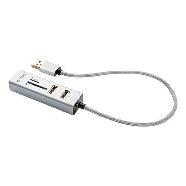 Yenkee YHC 101SR USB 2.0 elosztó és kártyaolvasó, ezüst