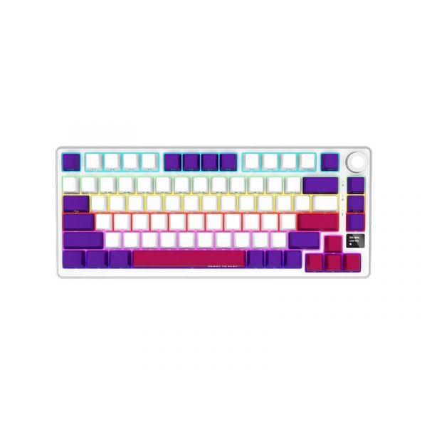 Lorgar KBP7075W vezeték nélküli gaming billentyűzet 75% mech RGB, fehér (LRG-KBP7075W-WH)