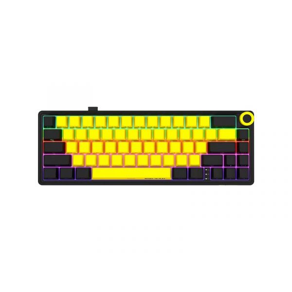 Lorgar KBP70MW vezeték nélküli gaming billentyűzet 65% mech RGB, sárga (LRG-KBP70MW-YL)