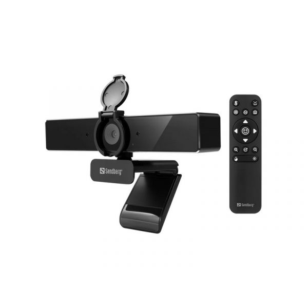 SANDBERG Webcam Pro Remote 4K, dual noise reduction, USB-A / USB-C, auto focus, auto light adjust, 5 év garancia (134-45)