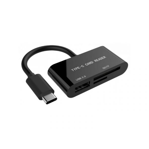 GEMBIRD Kártyaolvasó, kompakt USB Type-C SDXC kombinált kártyaolvasó (UHB-CR3-02) fekete