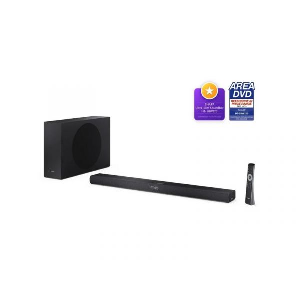 SHARP HT-SBW320 2.1 Dolby Atmos / DTS:X Vezeték nélküli hangprojektor mélynyomóval, Fekete