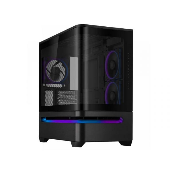 ASUS Prime AP202, Tápegység nélkül, Fekete, Üvegfalú PC ház (AP202/BK/TG/ARGB)