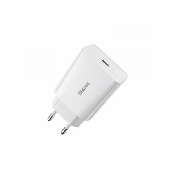 BASEUS SPEED MINI hálózati töltő Type-C aljzat, 20W, PD gyorstöltő (CCFS-SN02) fehér