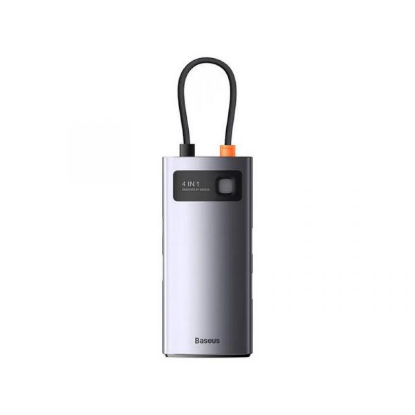 BASEUS Type-C HUB 4in1 aktív, gyorstöltő (WKWG070013) sötétszürke