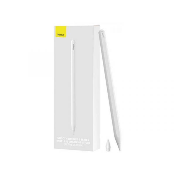 BASEUS SMOOTH WRITING2 aktív, kapacitív, mágneses érintő ceruza + póthegy, Apple Pencil kompatibilis (SXBC060002) fehér