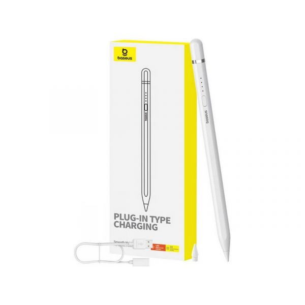 BASEUS SMOOTH WRITING - aktív, kapacitív, lightning érintő ceruza + póthegy, Apple Pencil kompatibilis (P80015806211-02) fehér