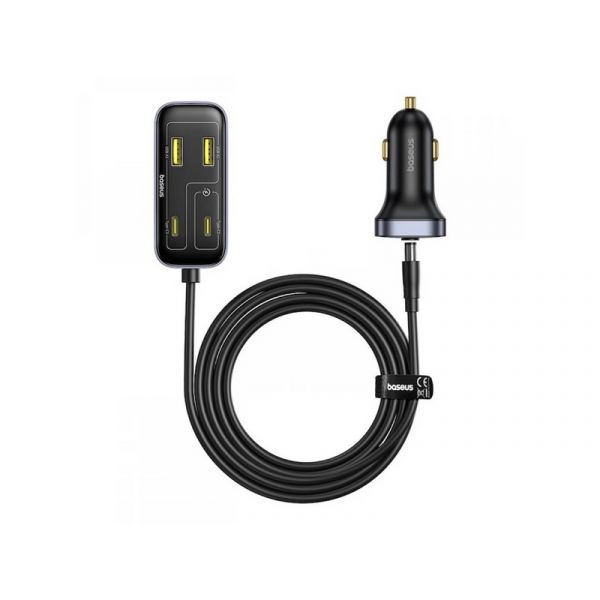 BASEUS BACKSEATPAL L1 autós töltő 3 USB+3 Type-C aljzat 110W, gyorstöltő (C00081100121-00) fekete