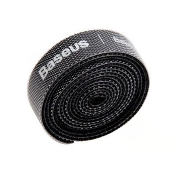 BASEUS CIRCLE VELCRO tépőzáras kábelrendező tekercs, méretre vágható, 50cm (ACMGT-A01) fekete