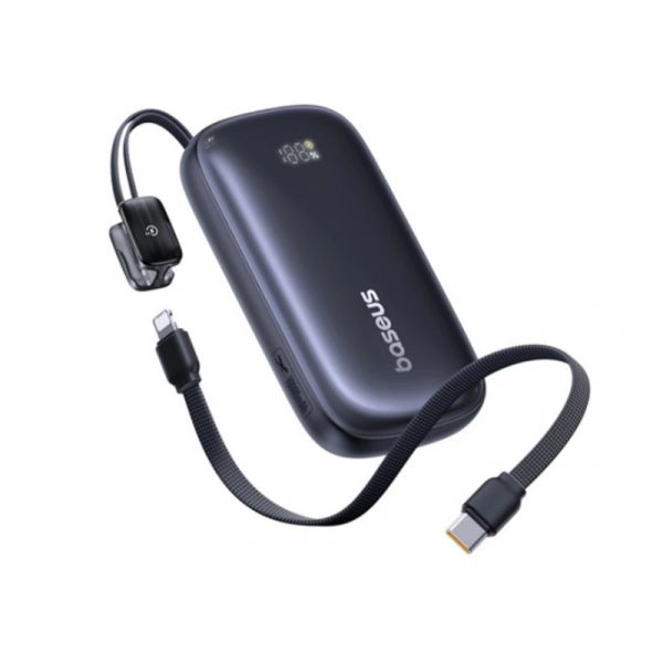 BASEUS vésztöltő Type-C+lightning+USB aljzat - 10000mAh, 22.5W, PD gyorstöltő (E0027L00) fekete