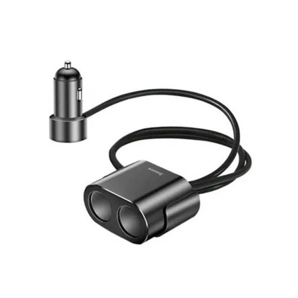 BASEUS szivargyújtó adapter - 2 szivargyújtó+2 USB aljzat, 80W, (CRDYQ-0S) fekete