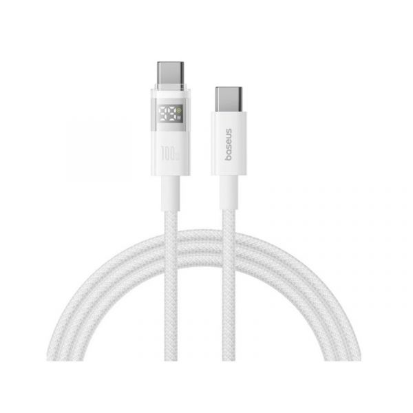 BASEUS DISPLAY II adatkábel - Type-C-Type-C, 100W, 200cm (P10382702211-01) fehér