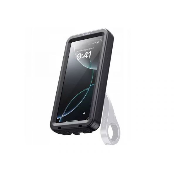 BASEUS RAINSHIELD kerékpáros telefontartó, 6.9" méret, kormányra rögzíthető, mágneses (C0013D01) fekete