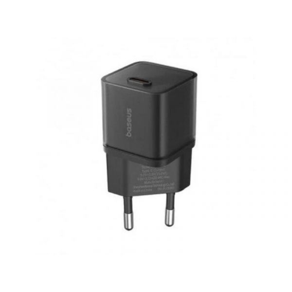 BASEUS GaN5S hálózati töltő Type-C aljzat (20W, PD gyorstöltő 3.0, GaN5S), fekete