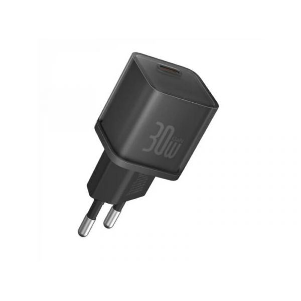 BASEUS GaN5S hálózati töltő Type-C aljzat (30W, PD gyorstöltő 3.0, GaN5S), fekete