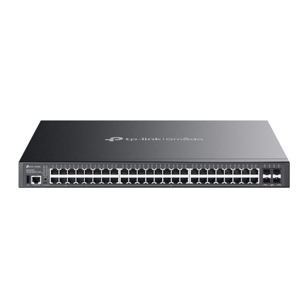 TP-LINK Switch 8x1000Mbps(8xPOE++) + 40x1000Mbps(40xPOE+) + 4x10Gbps SFP+ + 1xkonzol port, Menedzselhető, SG5452XMPP