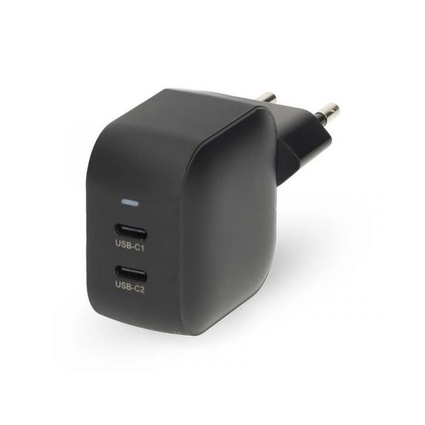 Nedis WGCHA45WBK 45W, GaN, PD3.0, 2x USB-C Gyorstöltő