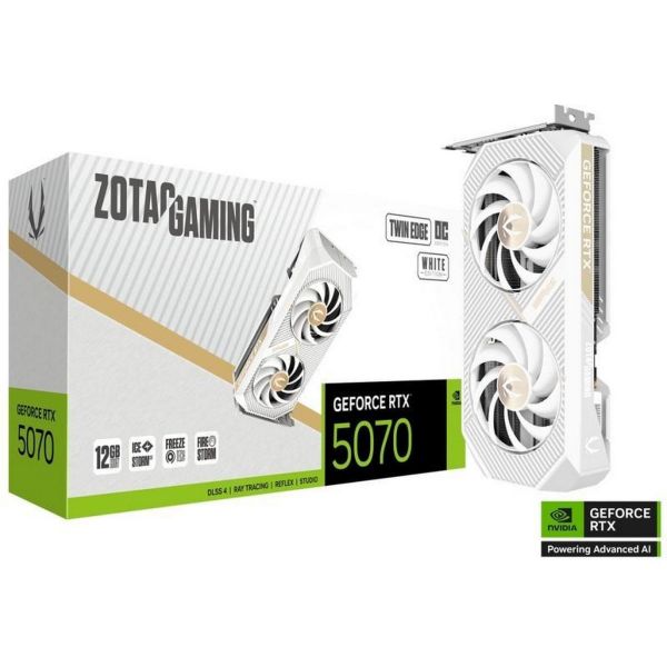 ZOTAC GeForce RTX 5070 Twin Edge OC White 12GB Videokártya (ZT-B50700Q-10P)