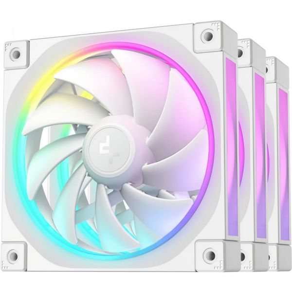 DEEPCOOL Rendszerhűtő Ventilátor FL12 3IN1, ARGB, 12cm, fehér (3 darab/csomag)