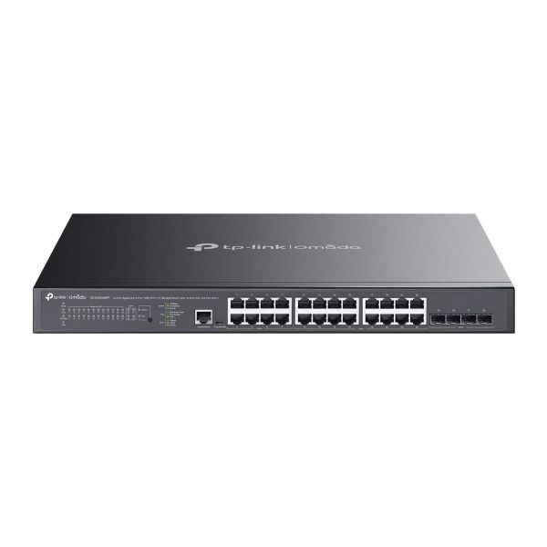 TP-LINK Switch 24x1000Mbps (8xPOE++ 90W + 16xPOE+ 30W) + 4x10G SFP+ + 2xkonzol port, Menedzselhető, SG3428XMPP