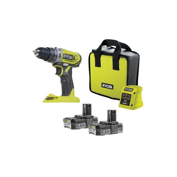 Ryobi 18V One Plus™ ütvecsavarozó, 2x 2,0 Ah akkumulátor, töltő - R18PD2-220S