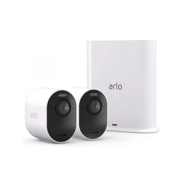 Arlo Ultra 2 Outdoor Security Camera 2 Camera Kit (Base station included), White - VMS5240-200EUS