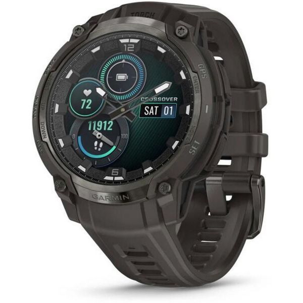 Garmin Instinct Crossover AMOLED, Dark Gray Silicone Band Óra (010-03398-00)
