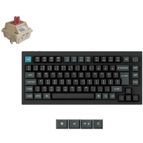 Keychron Q1 Ultra 8K Bluetooth, Vezeték Nélküli, Magyar Silk POM Red Mechanikus Billentyűzet (Q1U-M1P-HU)