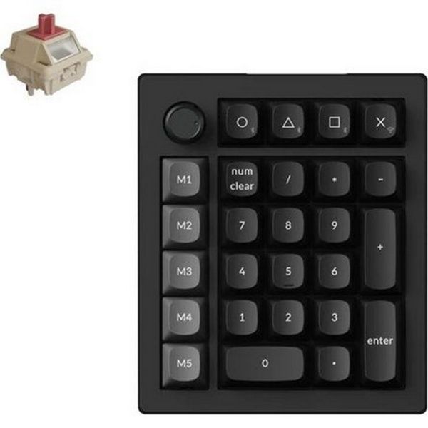 Keychron V0 Ultra 8K Bluetooth, Vezeték nélküli, Silk POM Red Mechanikus Numerikus Billentyűzet (V0U-D1)