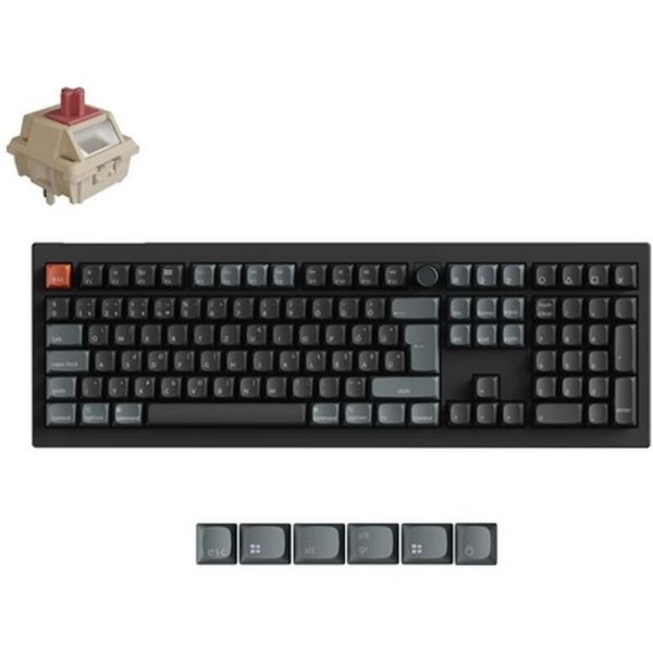 Keychron V6 Ultra 8K Bluetooth, Vezeték Nélküli, Magyar Silk POM Red Mechanikus Billentyűzet (V6U-D1Z-HU)