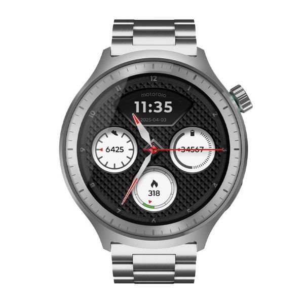 Motorola Moto Watch Okosóra, Matte Silver + PANTONE Herbal Garden Band (PG38C08264)