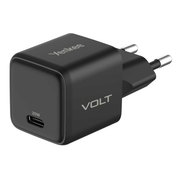 Yenkee YAC G20 VOLT BK USB-C 20W GaN Töltő (30029523) fekete