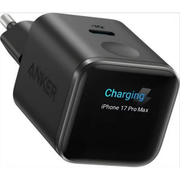 Anker Nano Charger 45W 1C Smart Display Fekete Hálózati töltő (A121DG11)