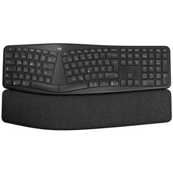 LOGITECH K860 Ergonomikus Vezeték Nélküli Billentyűzet - Grafitszürke (Logi bolt támogatás), HUN (Gravírozott) (920-010108-HU)