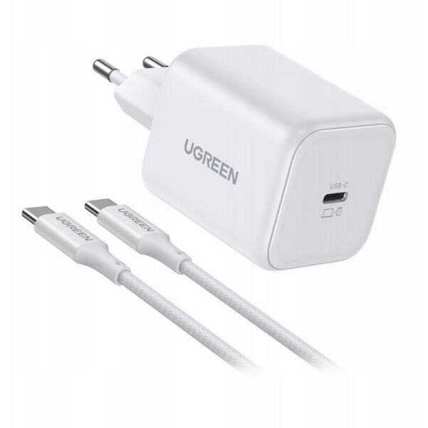 UGREEN X524 GaN USB-C Fali töltő, 45 W + 1 m kábel (65055) Fehér