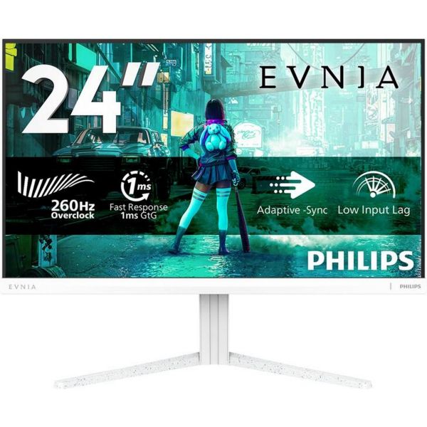 PHILIPS Evnia 23,8" FHD Fast IPS 260Hz Gaming Monitor (24M2N3201PL/00) Fehér