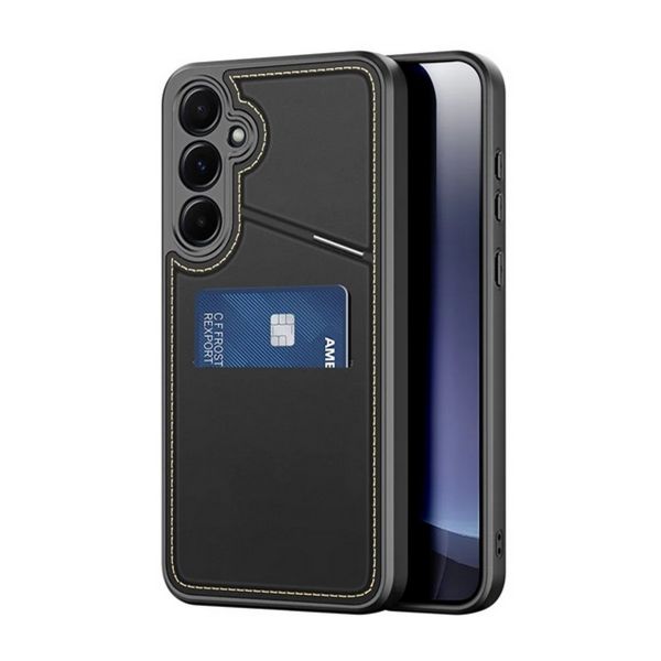 DUX DUCIS RAFI II MAG szilikon telefonvédő (kitámasztó, kártyazseb, RFID, MagSafe) FEKETE (GP-165970)