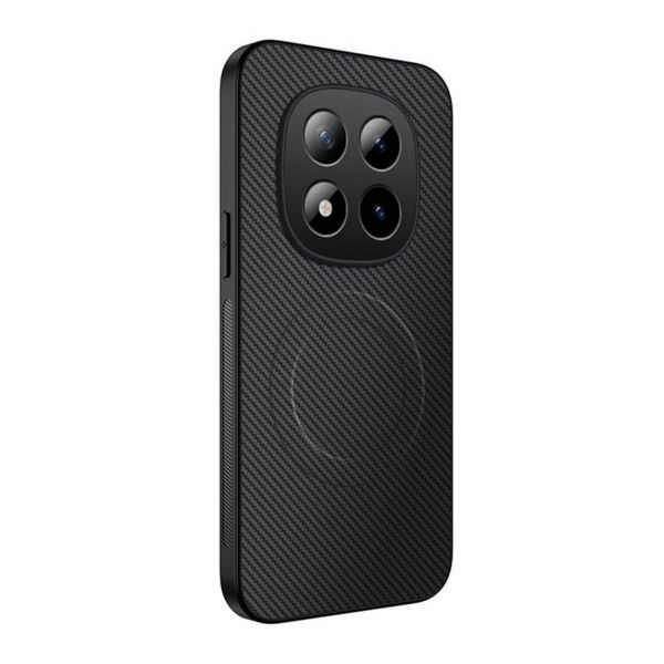 Gigapack Szilikon telefonvédő (műanyag hátlap, karbon minta, mágneses) FEKETE (GP-182313)