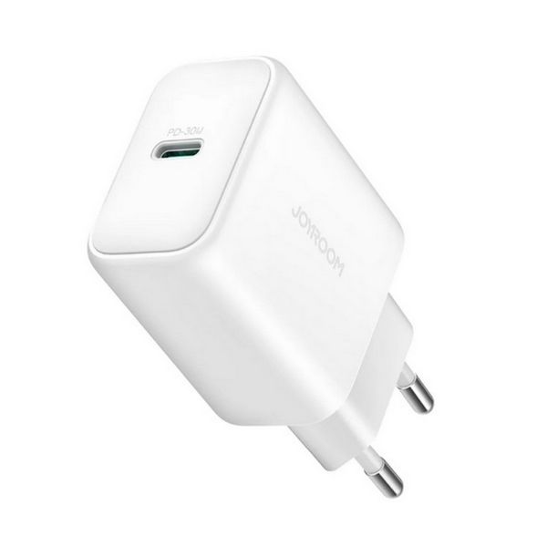 JOYROOM hálózati töltő Type-C aljzat (30W, PD gyorstöltő) FEHÉR (JR-TCF24)