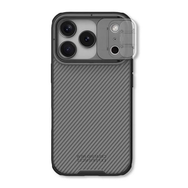 NILLKIN CAMSHIELD PRO szilikon telefonvédő (ütésállóság, kameravédő, csíkos) ÁTLÁTSZÓ/FEKETE (GP-175234)