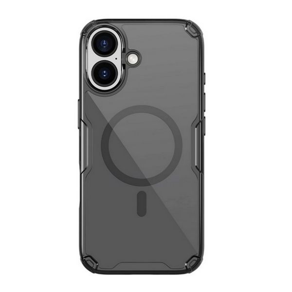 NILLKIN NATURE PRO MAGNETIC műanyag telefonvédő (ütésállóság, légpárnás sarok, MagSafe) FEKETE (GP-175264)