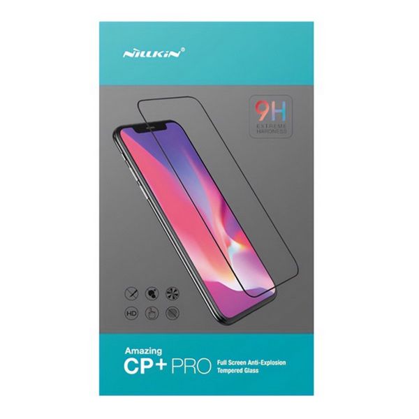 NILLKIN CP+ PRO képernyővédő üveg (2.5D, full glue, UV szűrés, 0.33mm, 9H + segédkeret) FEKETE (GP-175249)