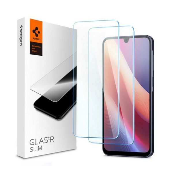 SPIGEN SLIM képernyővédő üveg 2db (2.5D, tokbarát, ultravékony, 0.2mm, extra karcálló, 9H) ÁTLÁTSZÓ (AGL08935)