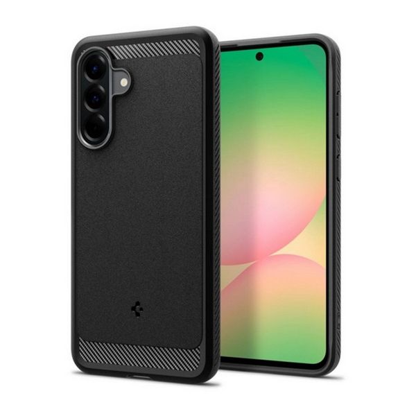 SPIGEN RUGGED ARMOR szilikon telefonvédő (ütésállóság, légpárnás sarok, karbon minta) FEKETE (ACS09225)