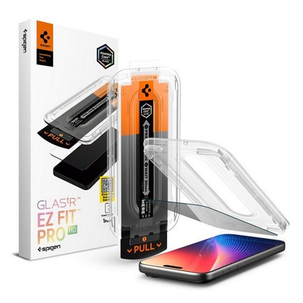 SPIGEN GLASS TR EZ FIT PRO HD képernyővédő üveg (2.5D, betekintés védelem, 0.2mm, 9H + segédkeret) ÁTLÁTSZÓ (AGL10098)
