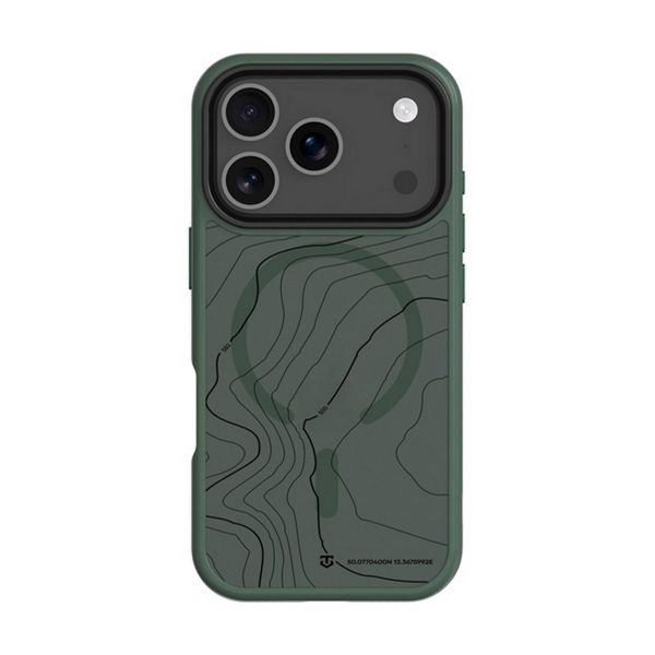 TACTICAL MAGFORCE HYPERSTEALTH SIKA szilikon telefonvédő (ütésállóság, MagSafe, topográfiai minta) SÖTÉTZÖLD (57983126295)