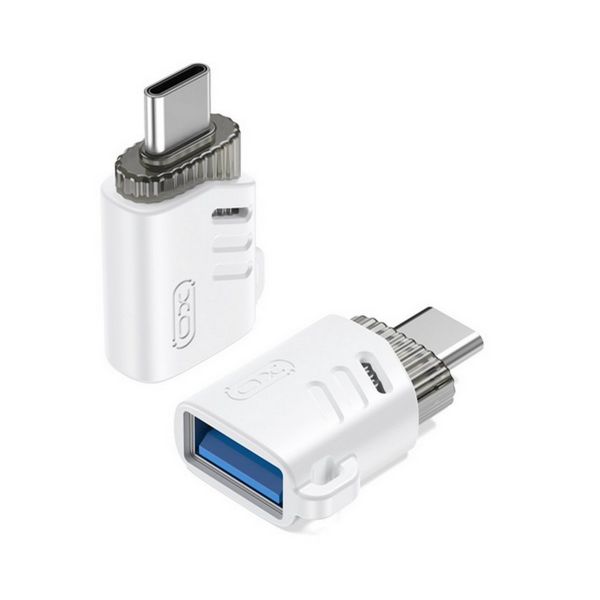 XO USB aljzat - Type-C, OTG adapter (XO-NB256B) FEHÉR